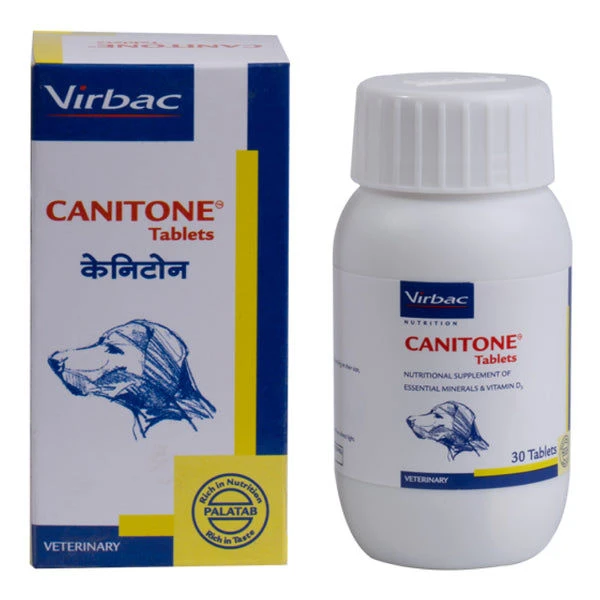 Virbac Canitone Tablets Calcium Supplement for Dogs and Cats (Pack 30 Tablets)