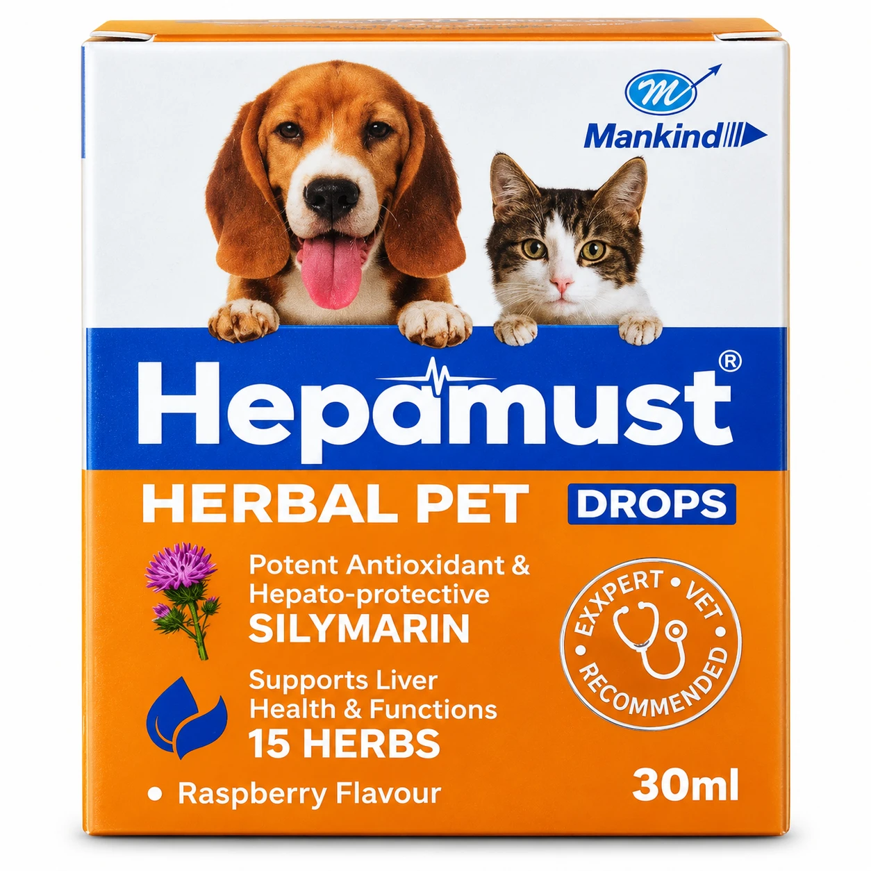 Mankind Hepamust Herbal Liver Tonic Drops for Dogs & Cats – 30 ml