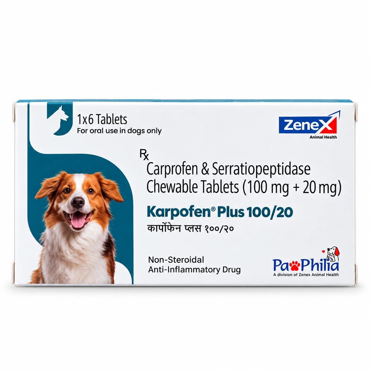 Karpofen Plus 100/20 Chewable Tablets for Dogs (Carprofen 100mg + Serratiopeptidase 20mg)